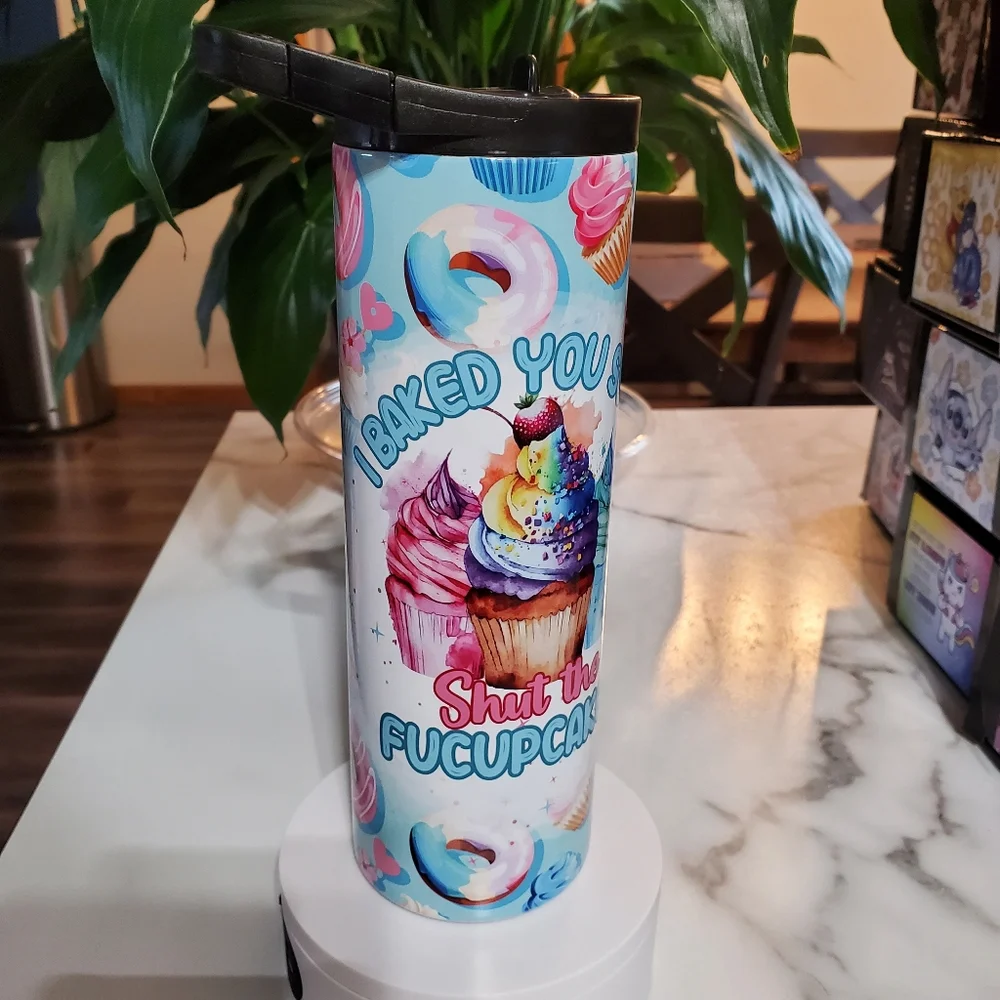 I Just Baked You Some CUPCAKES Funny 20oz Tumbler with duo lids 🎉sale